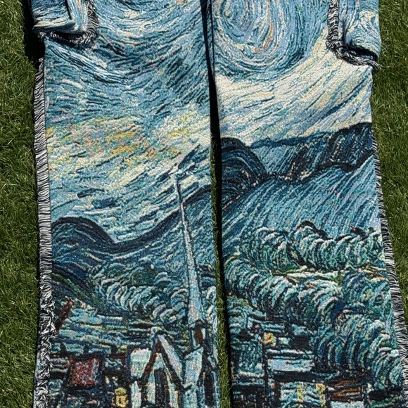 Rebel Vengeance Starry Night Tapestry Cargo Pants Size 32 Artistic Streetwear - Picture 8 of 16